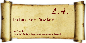 Leipniker Aszter névjegykártya